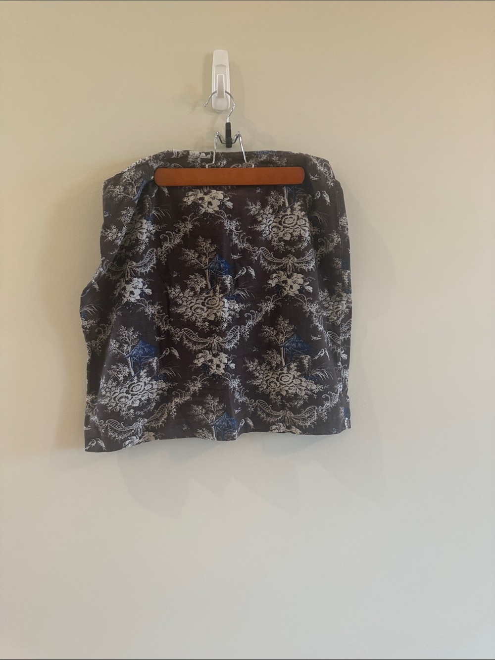 Talbots Floral Toile Mini Skirt - Blue and Black